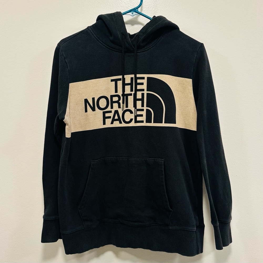 The North Face women’s black & Cream Logo Hoodie Size medium